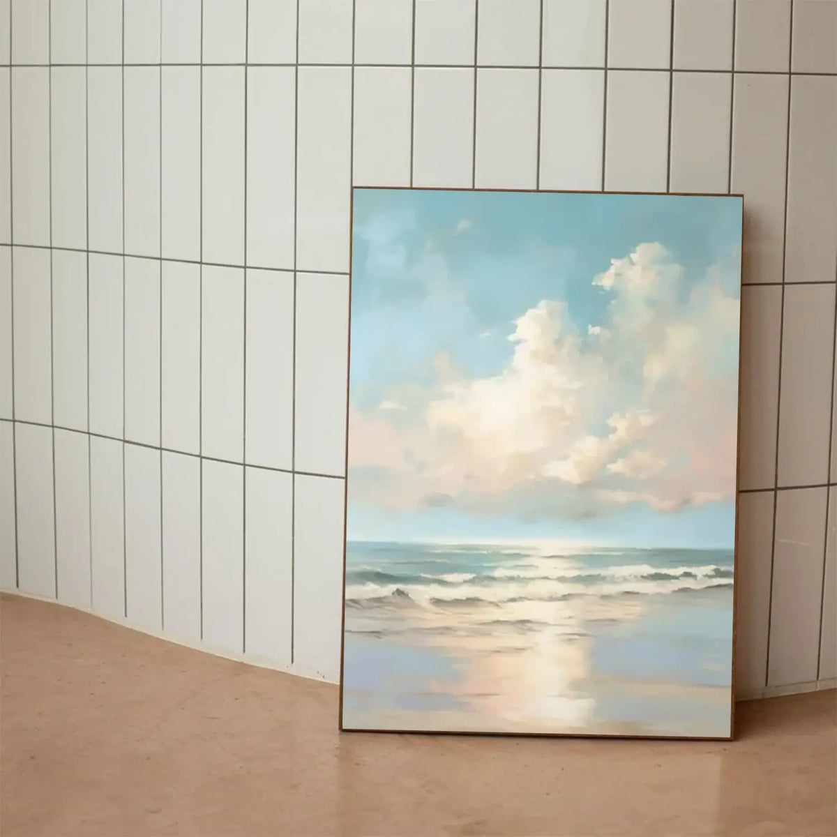 Abstract Ocean And Sky Canvas Art #OS079