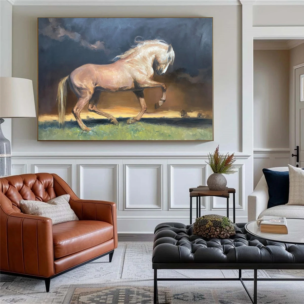 Abstract Animal Horse Textured Canvas Art #AA029