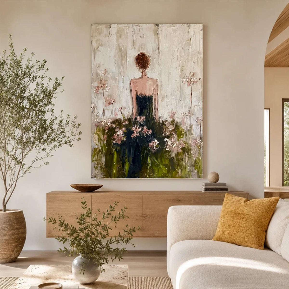 Vintage Americana Art Floral Woman #VA098