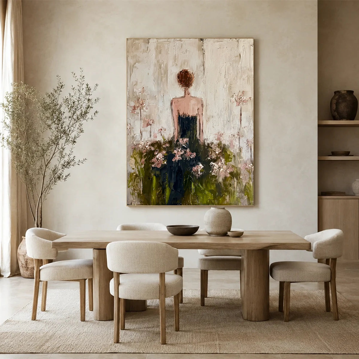 Vintage Americana Art Floral Woman #VA098