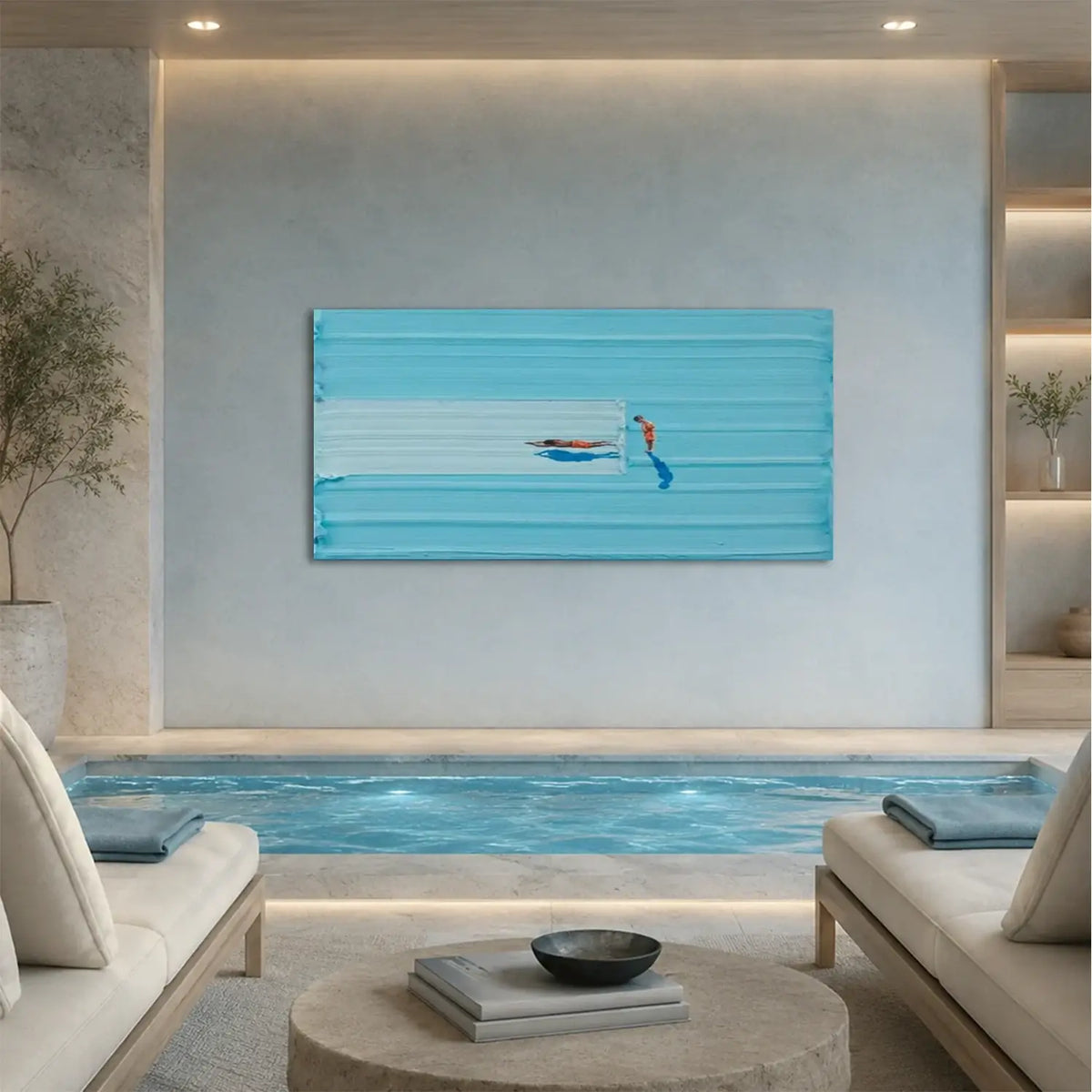 Swimming Sports Textured Wall Art #SC008