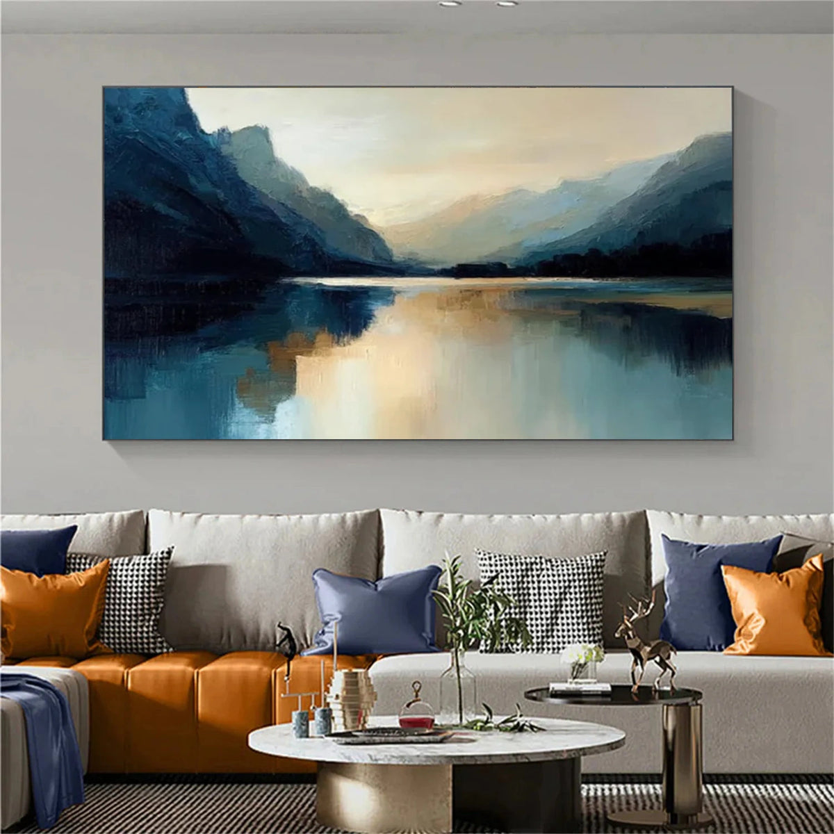 Abstract Ocean And Sky Canvas Art #OS068