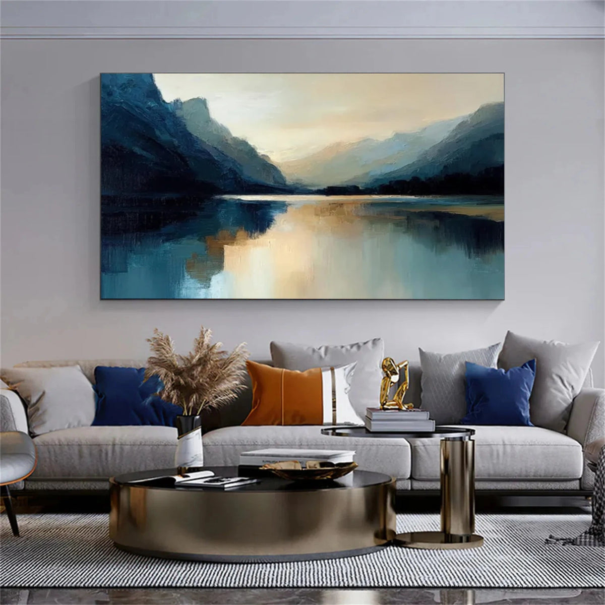 Abstract Ocean And Sky Canvas Art #OS068