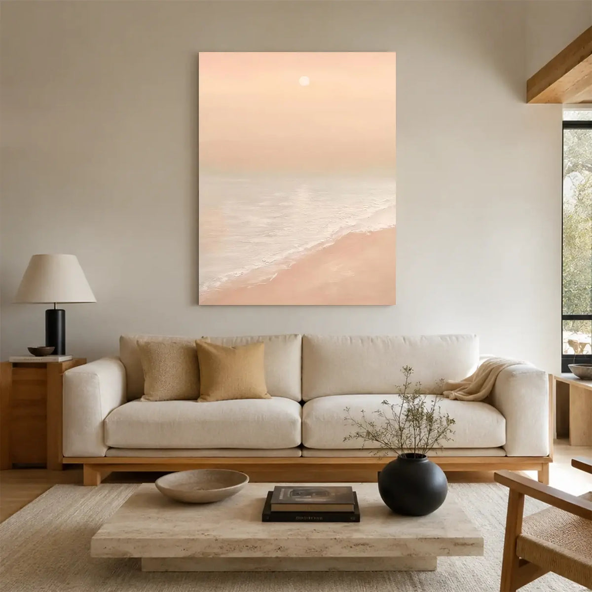 Minimalist Ocean And Sky Canvas Art #OS057