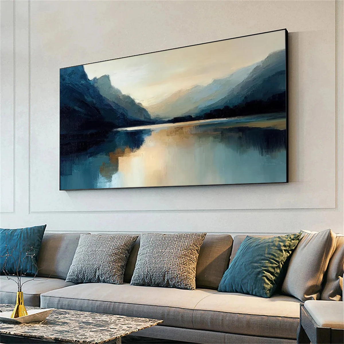 Abstract Ocean And Sky Canvas Art #OS068