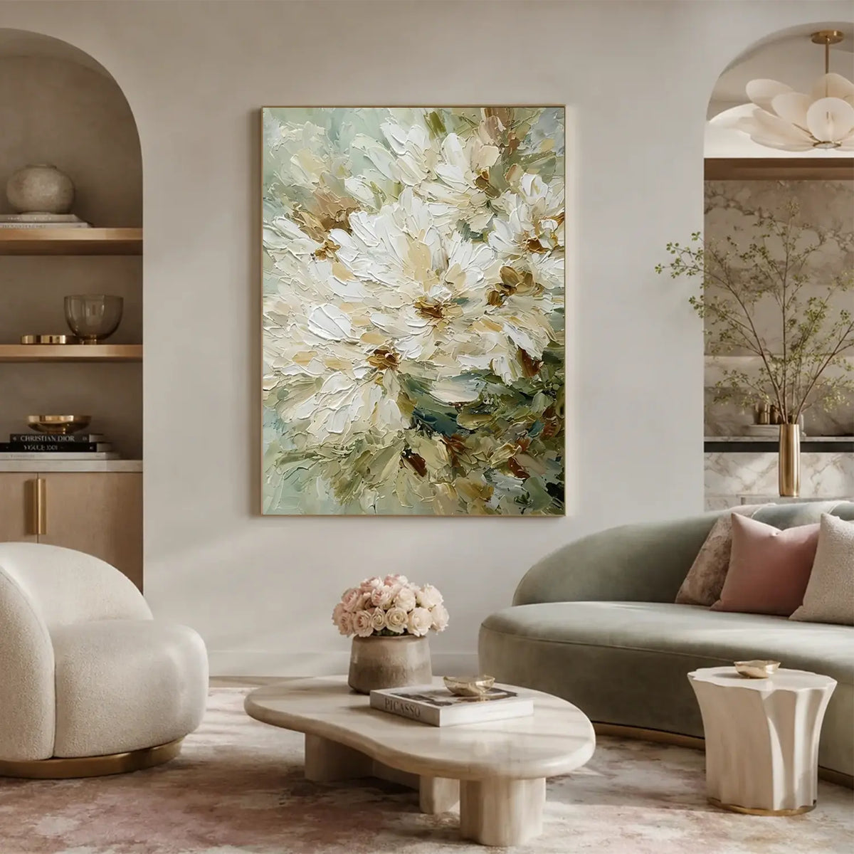 Abstract Flower And Tree Textured Canvas Art #FT073