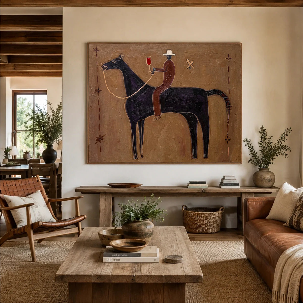 Vintage Americana Art Cowboy & Horse #VA107