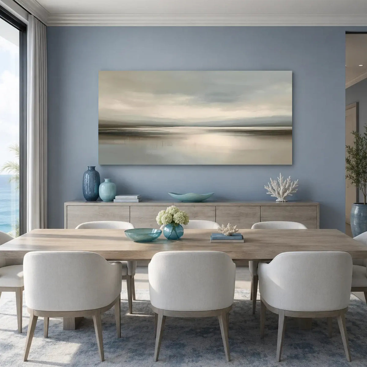 Ocean And Sky Abstract Wall Art #OS045