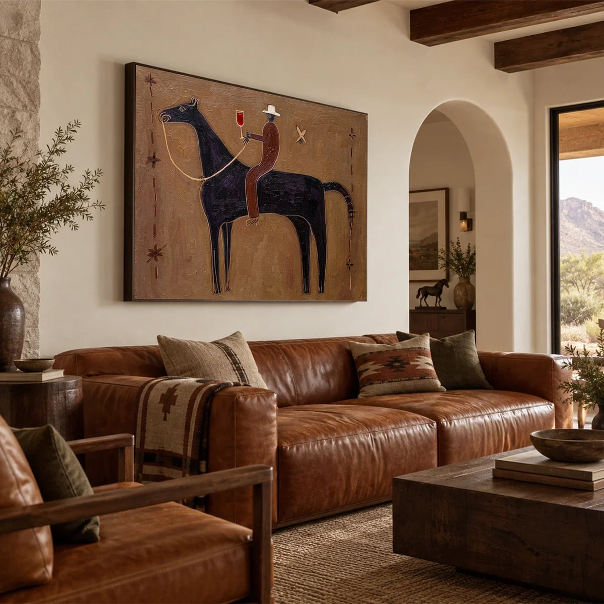 Vintage Americana Art Cowboy & Horse #VA107