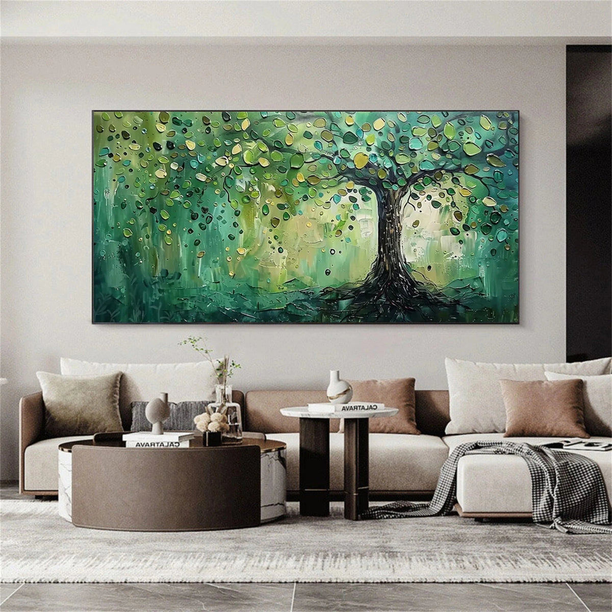 Abstract Flower And Tree Textured Canvas Art #FT068