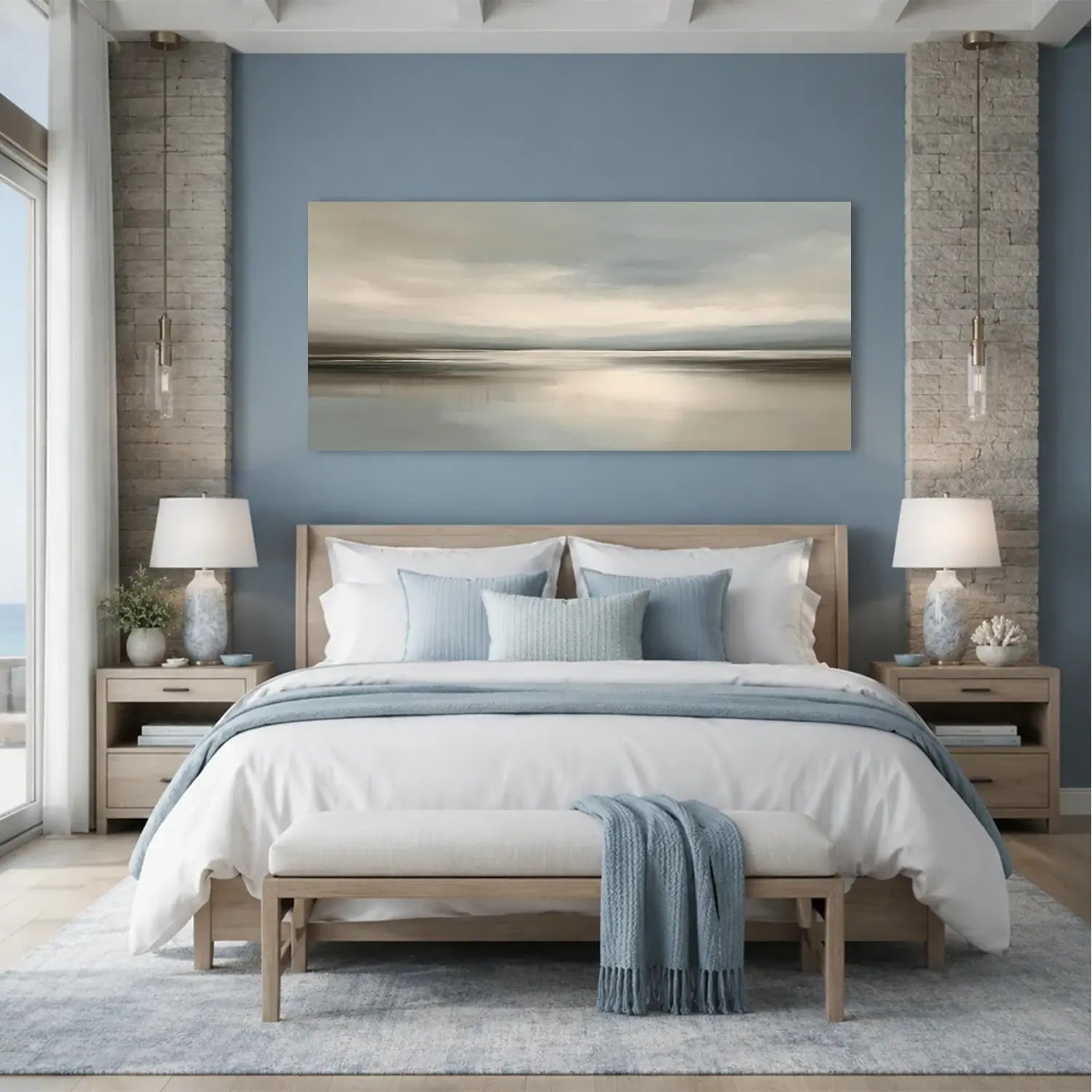 Ocean And Sky Abstract Wall Art #OS045