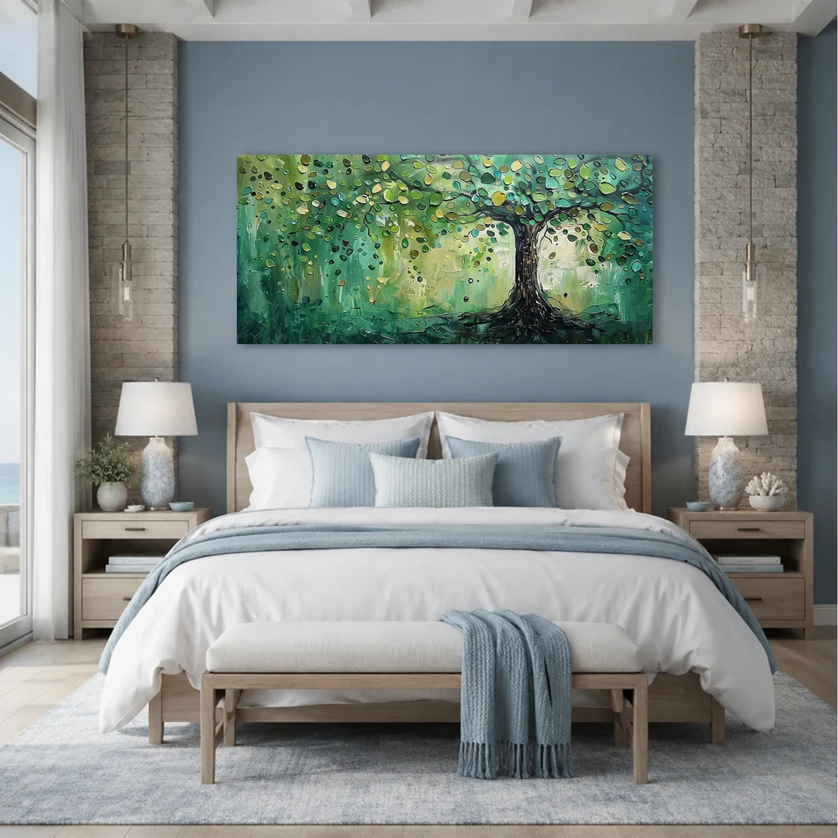 Abstract Flower And Tree Textured Canvas Art #FT068
