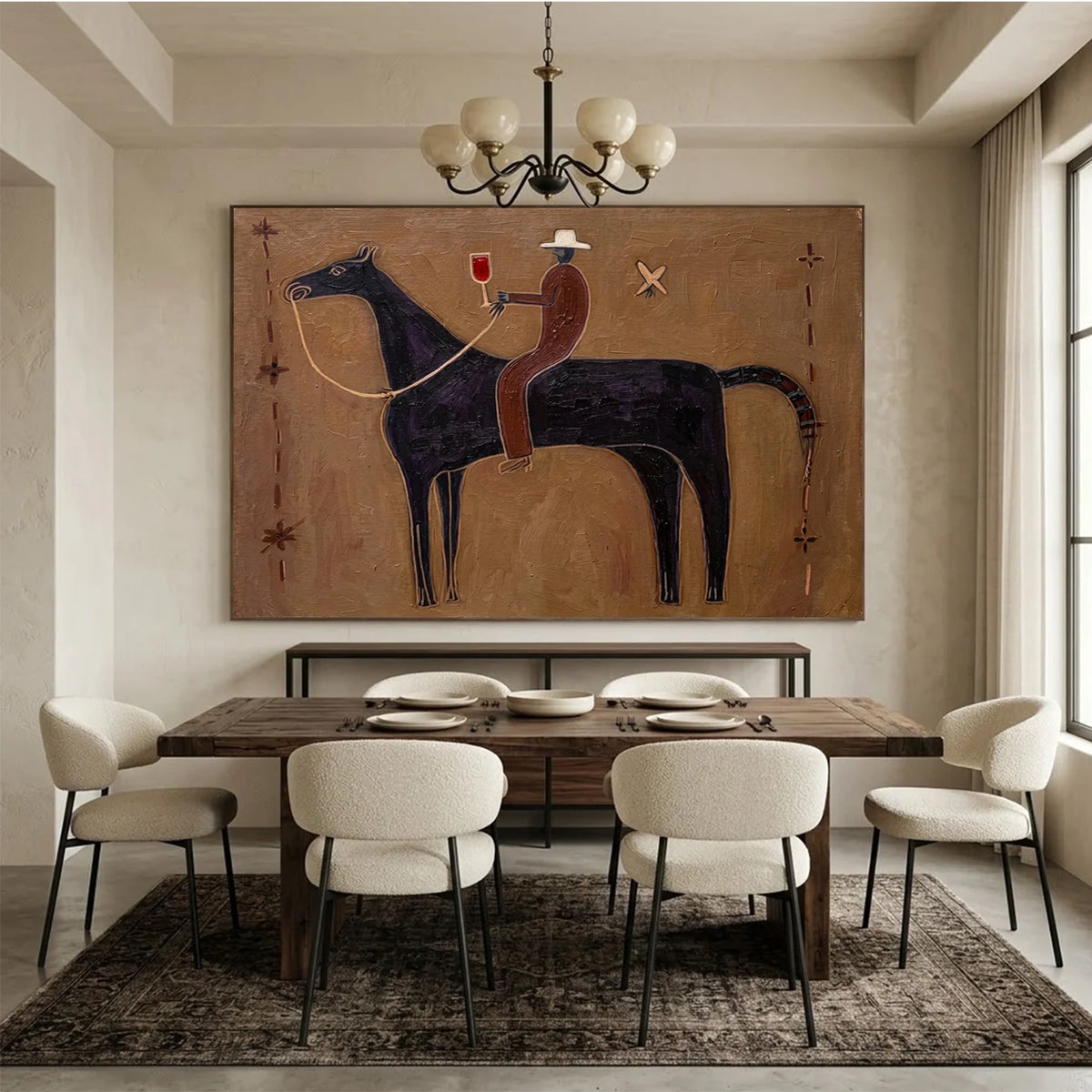 Vintage Americana Art Cowboy & Horse #VA107