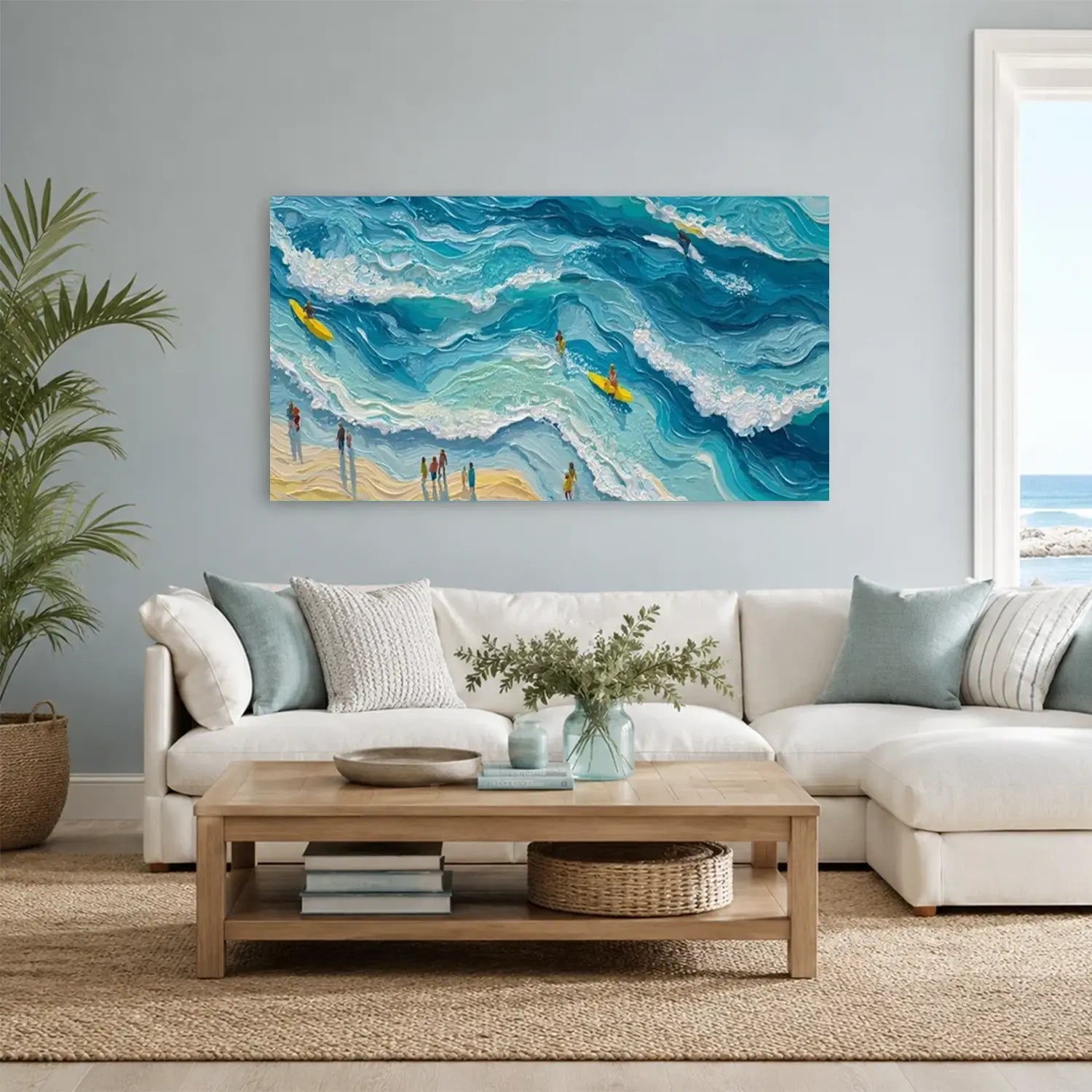 Surfing Sports Textured Wall Art #SC014