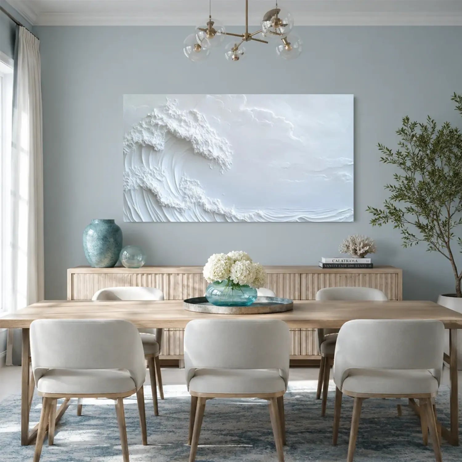 Ocean And Sky Minimalist Textured Wall Art #OS047