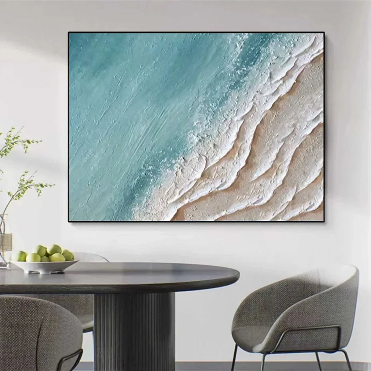 Ocean And Sky Textured Canvas Art #OS072