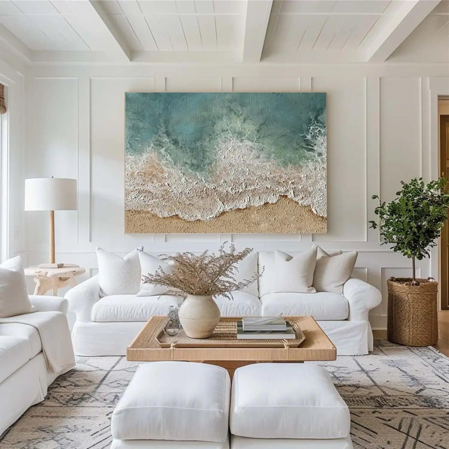 Ocean And Sky Textured Painting Canvas #OS052