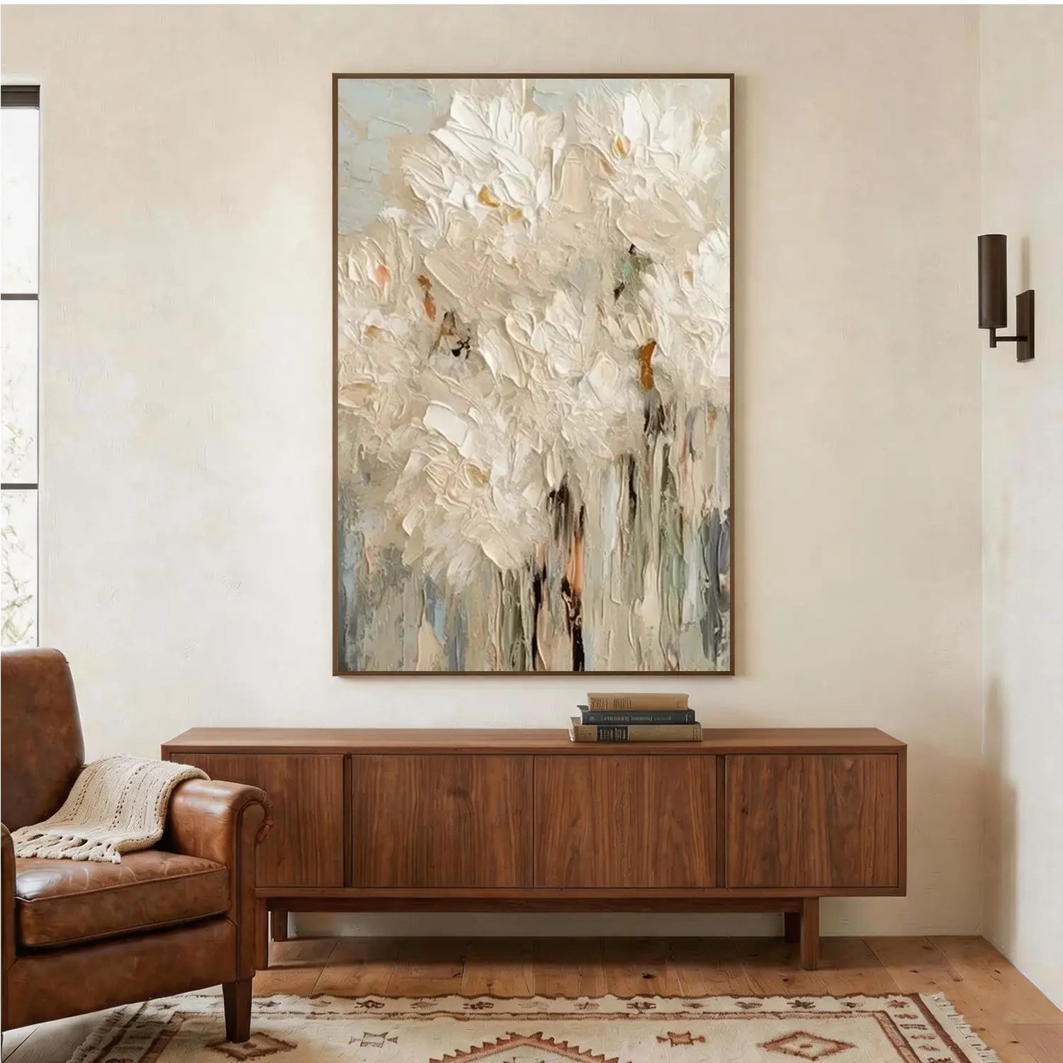 Flower And Tree Abstract Texture Canvas Art