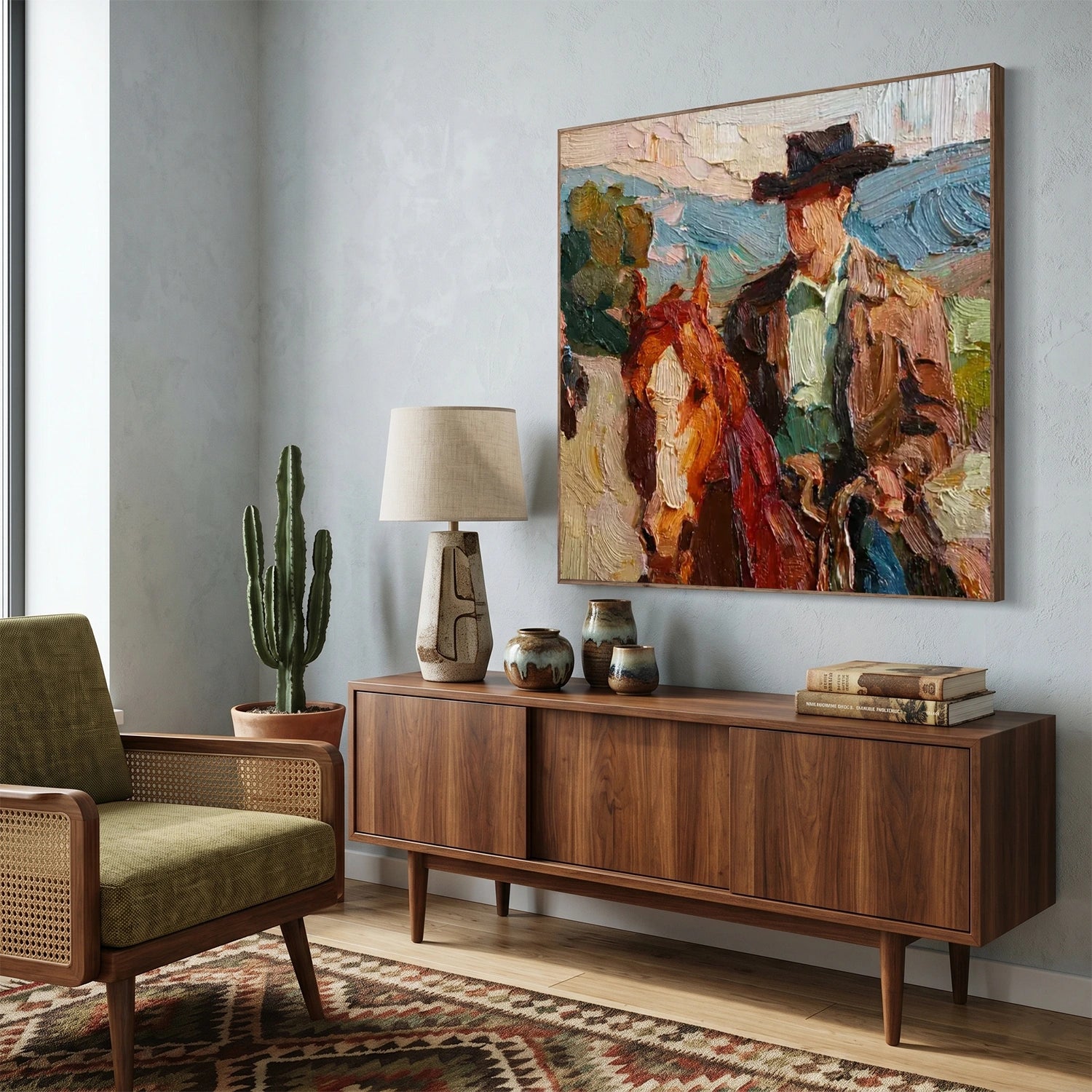 Vintage Americana Art | Western Rider