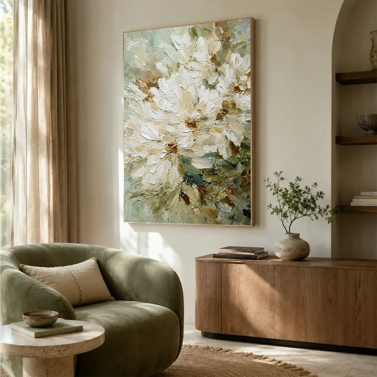 Abstract Flower And Tree Textured Canvas Art #FT073