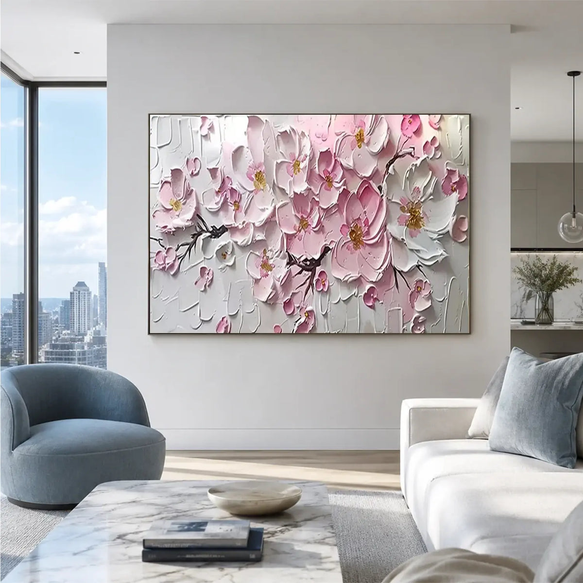 Flower Abstract Textured Wall Art #FT072