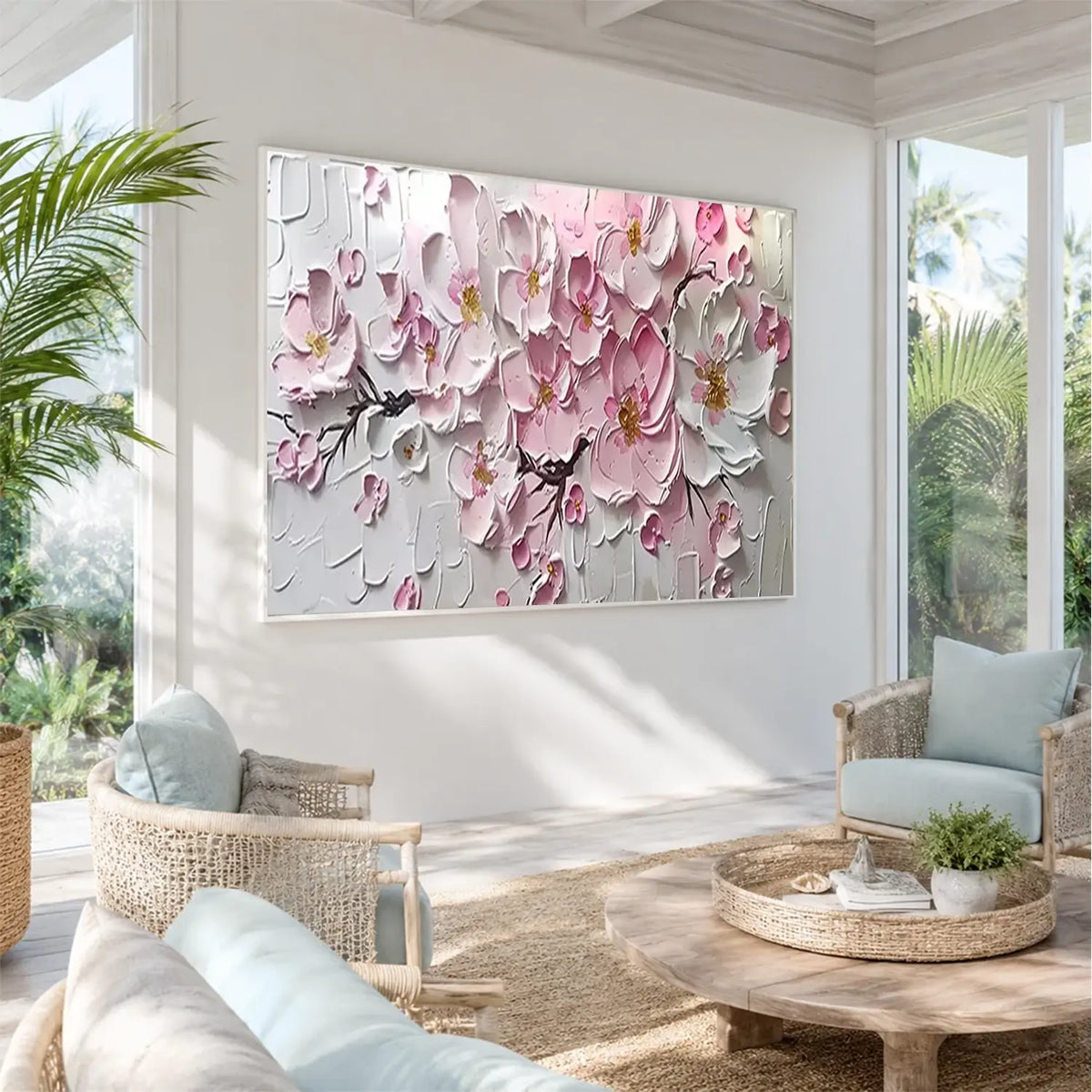 Flower Abstract Textured Wall Art #FT072