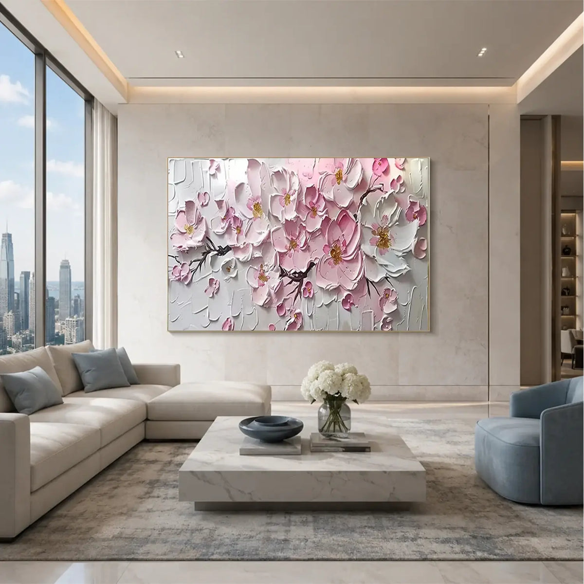 Flower Abstract Textured Wall Art #FT072