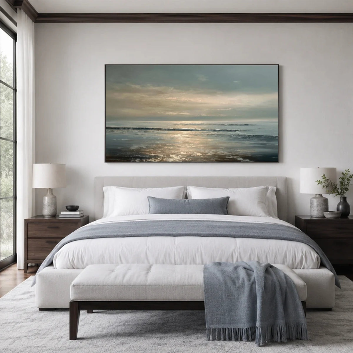 Abstract Ocean And Sky Canvas Art #OS065