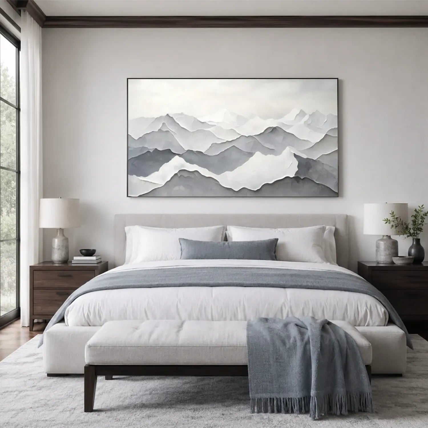 Minimalist Mountain Textured Canvas Art #MM015