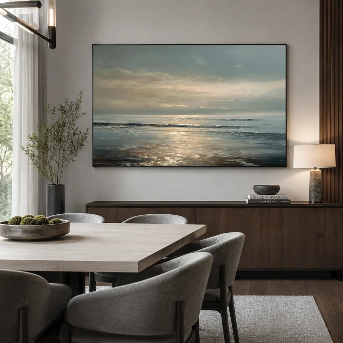 Abstract Ocean And Sky Canvas Art #OS065