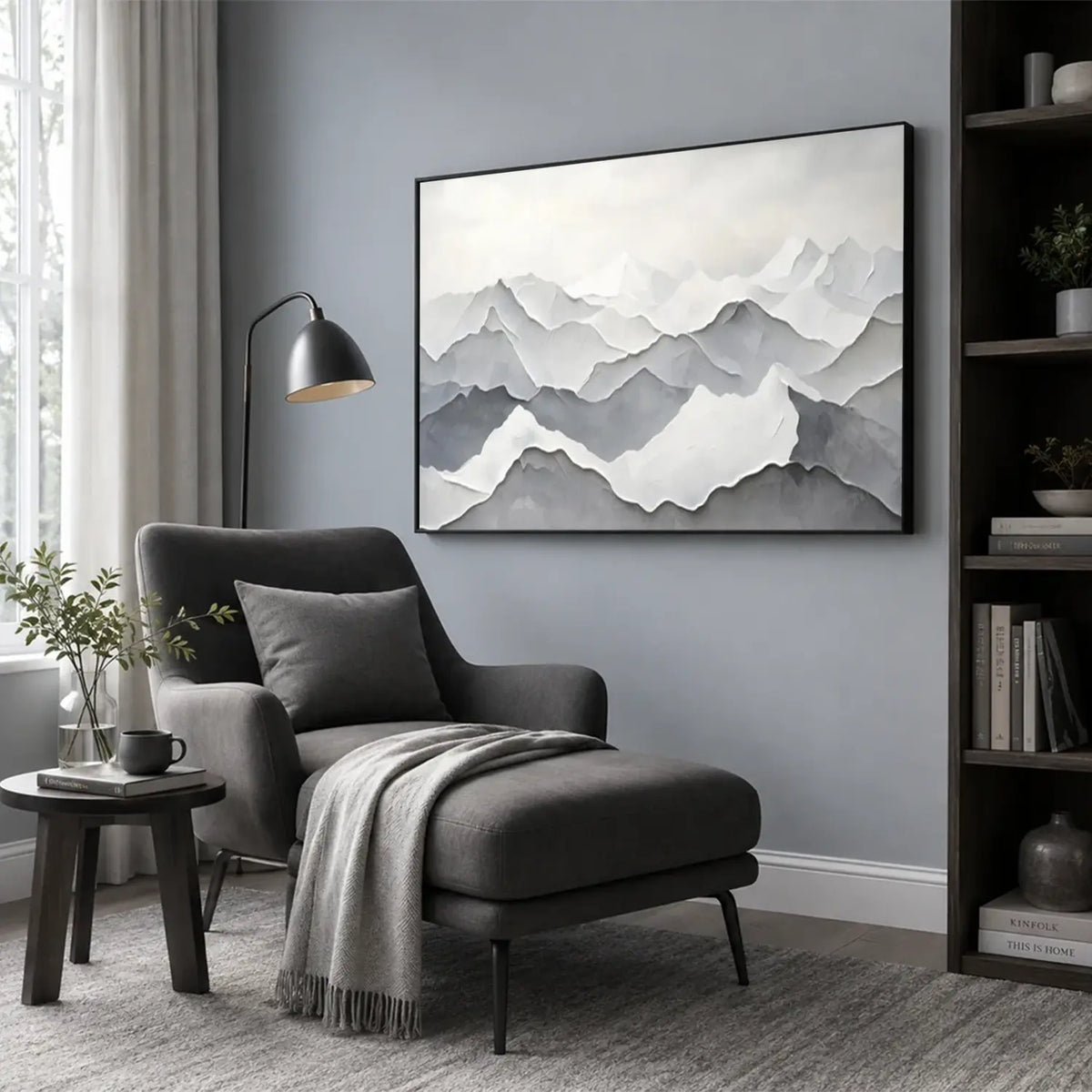 Minimalist Mountain Textured Canvas Art #MM015
