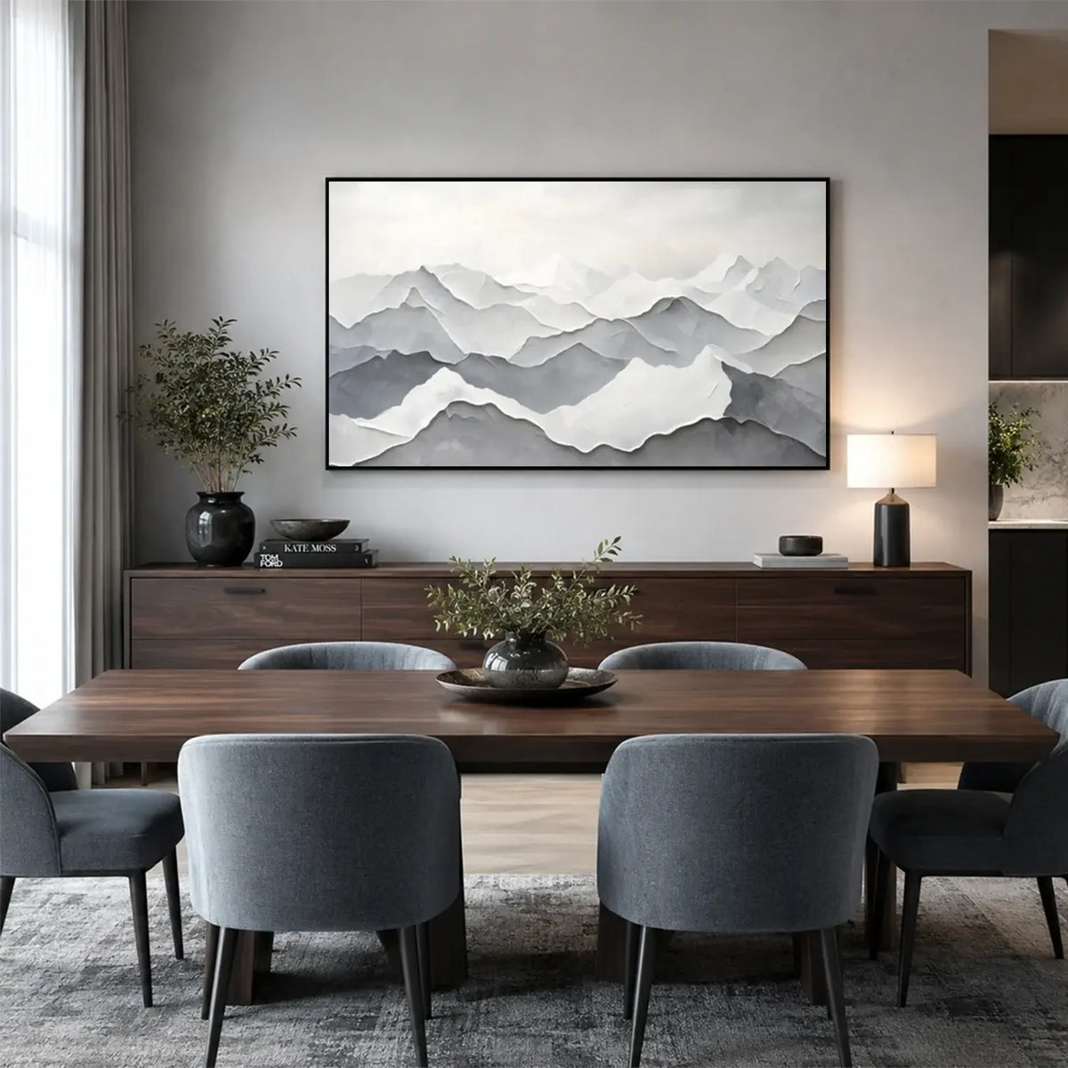 Minimalist Mountain Textured Canvas Art #MM015