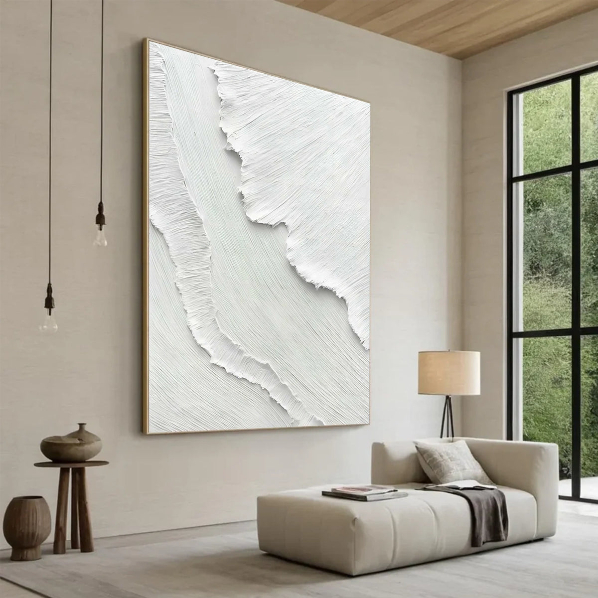 Minimalist Ocean And Sky Textured Canvas Art #OS060