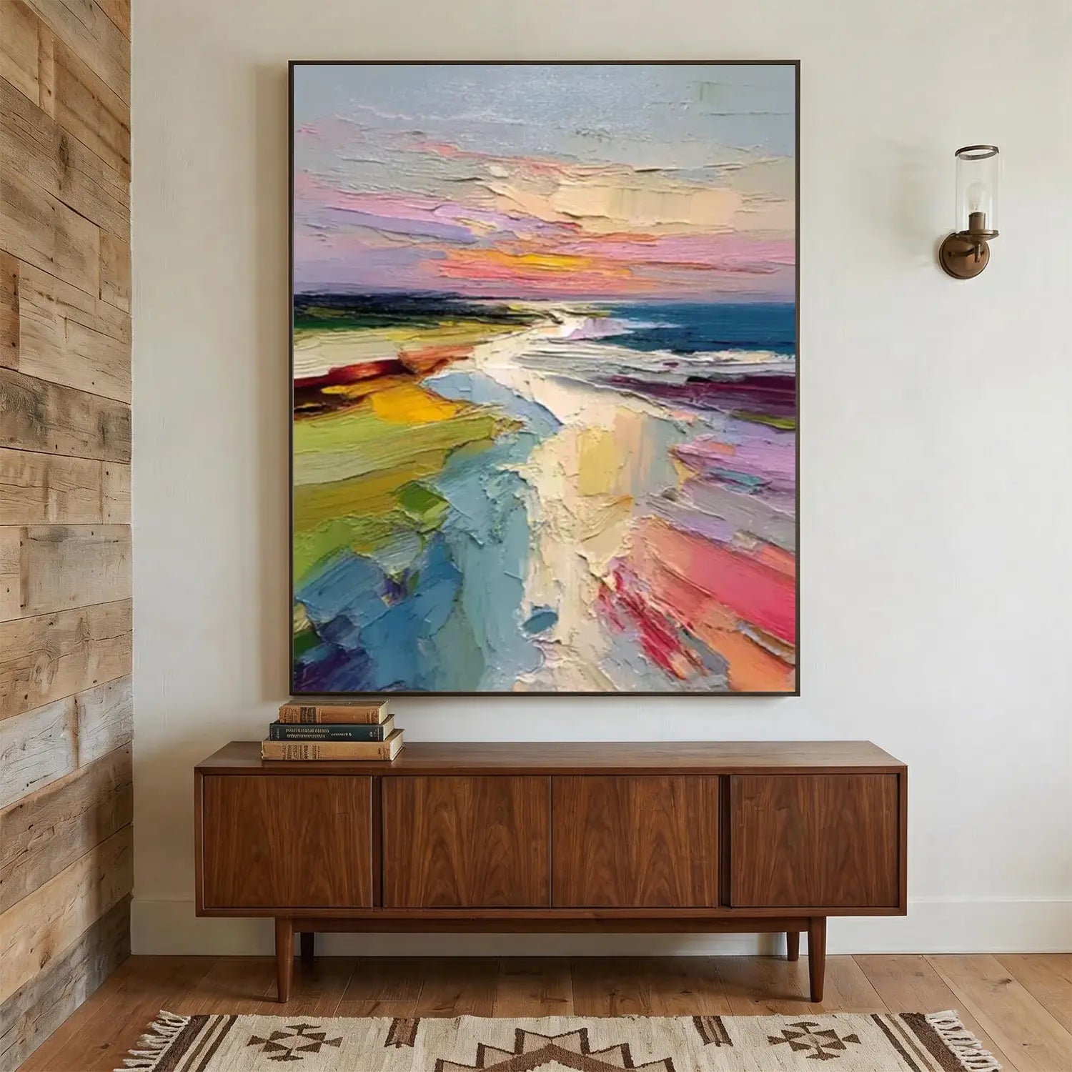 Colorful Ocean And Sky Abstract Textured Wall Art