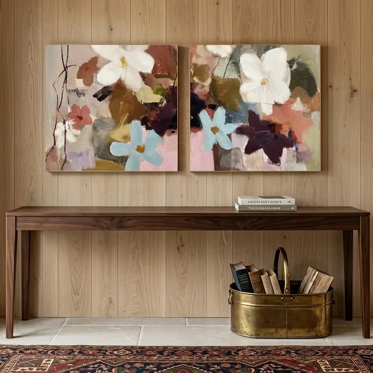 Flower Abstract Wall Art Set of 2 #FT041
