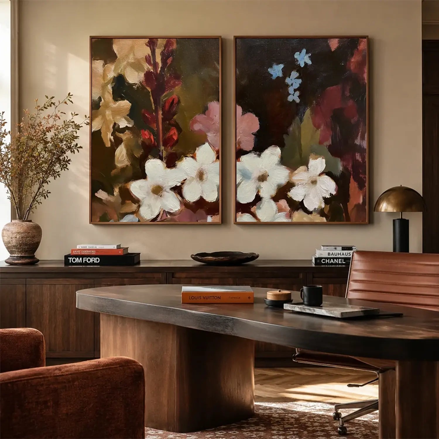 Flower Abstract Wall Art Set of 2 #FT042