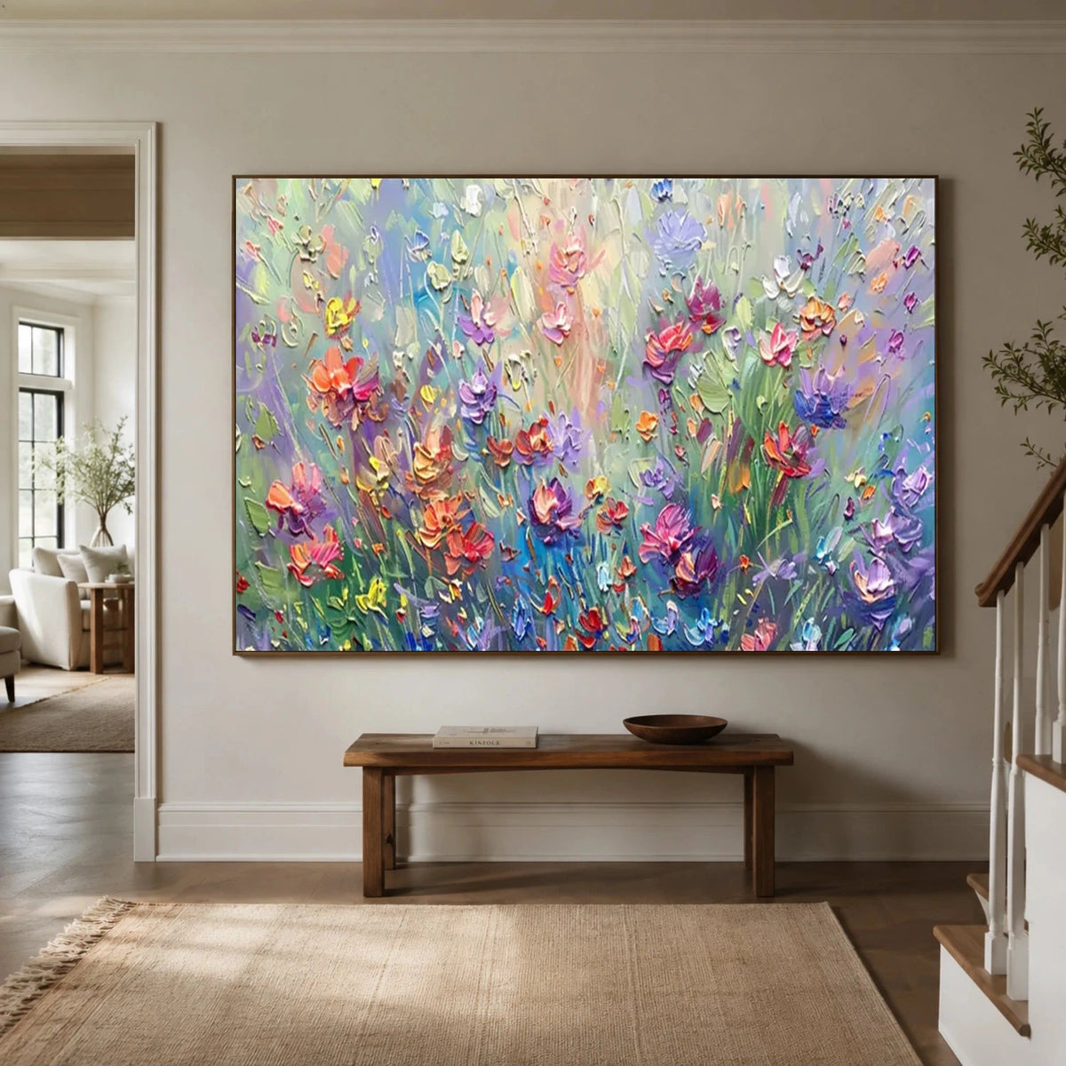 Flower Abstract Textured Wall Art #FT067