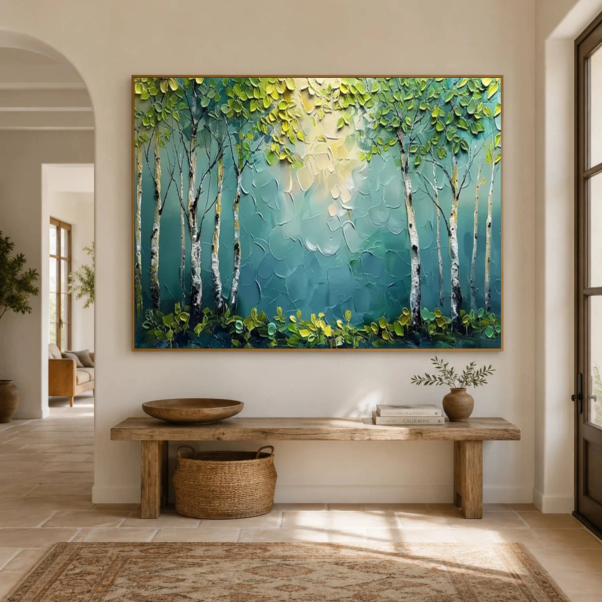 Abstract Flower And Tree Textured Canvas Art #FT069
