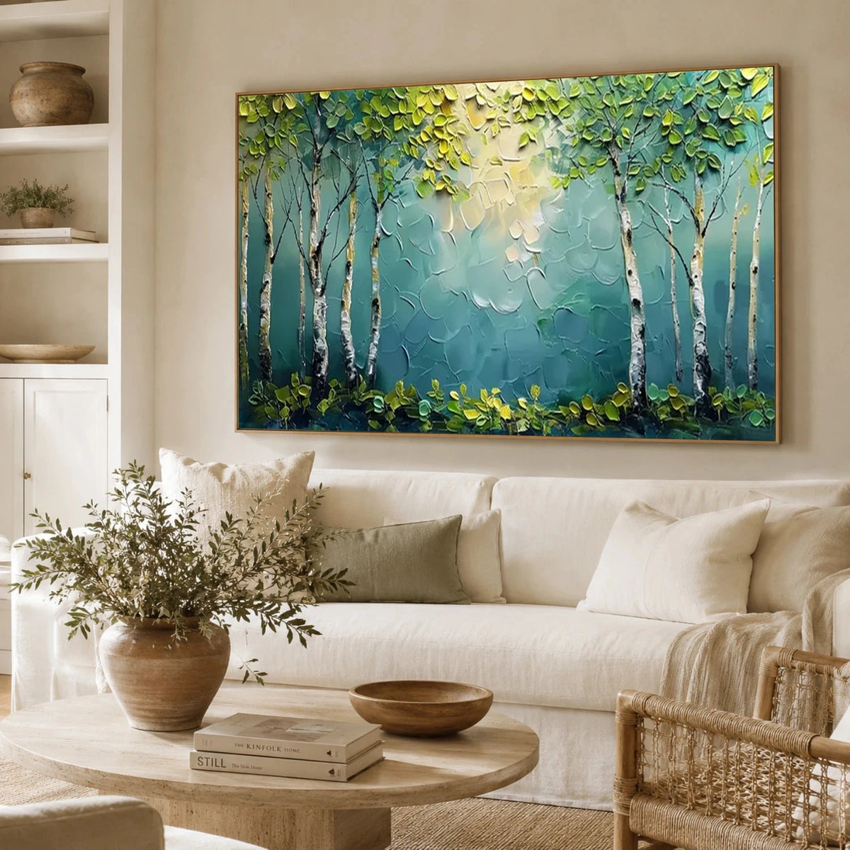 Abstract Flower And Tree Textured Canvas Art #FT069