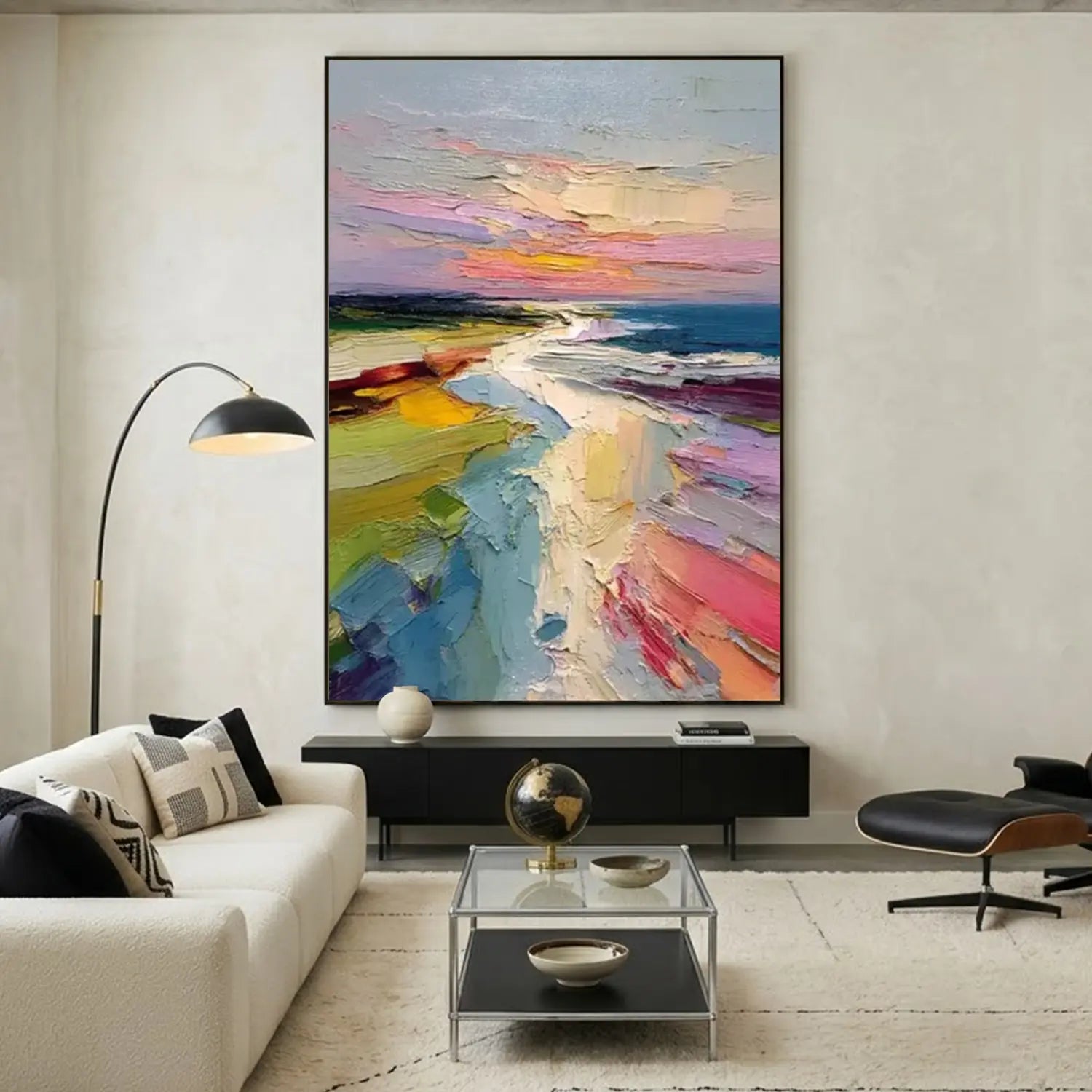 Colorful Ocean And Sky Abstract Textured Wall Art