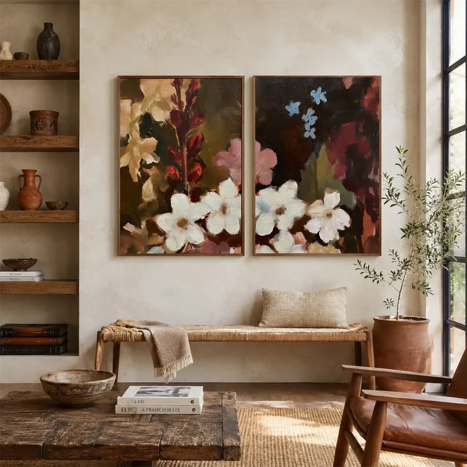 Flower Abstract Wall Art Set of 2 #FT042