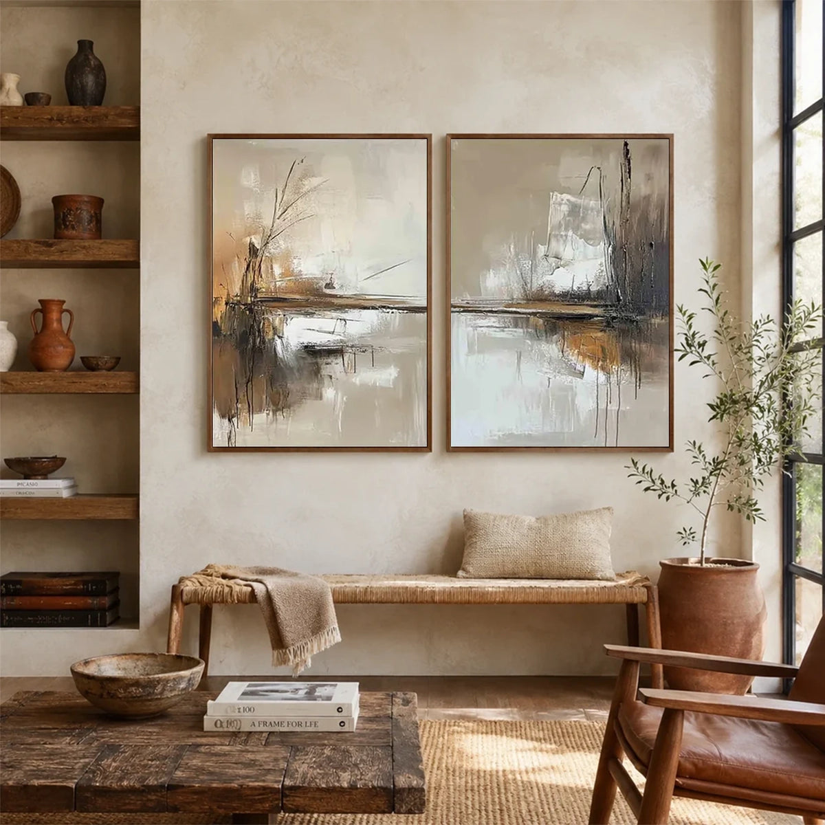 Abstract Canvas Wall Art Set of 2 #AW185