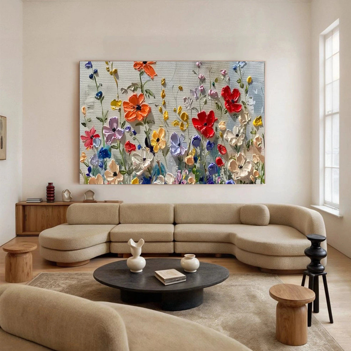 Flower Abstract Textured Wall Art #FT068