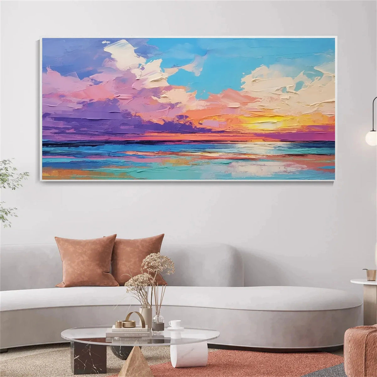 Abstract Ocean And Sky Canvas Art #OS064
