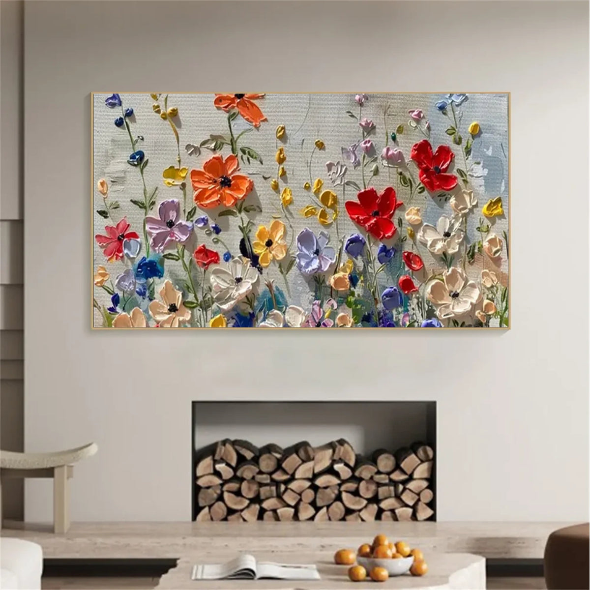Flower Abstract Textured Wall Art #FT068