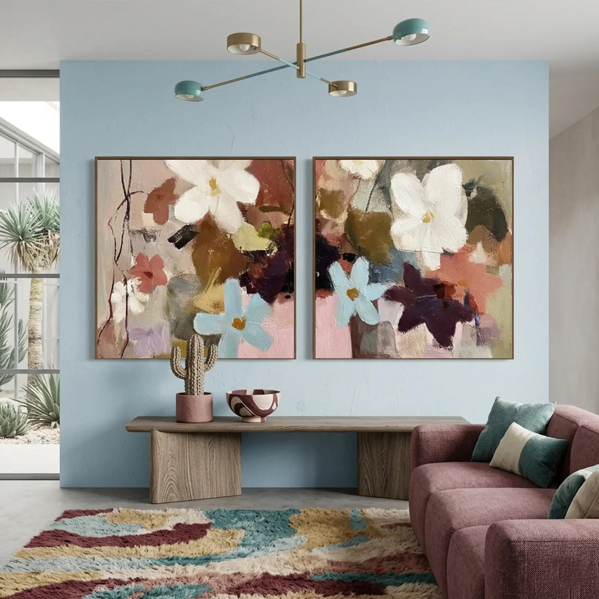 Flower Abstract Wall Art Set of 2 #FT041