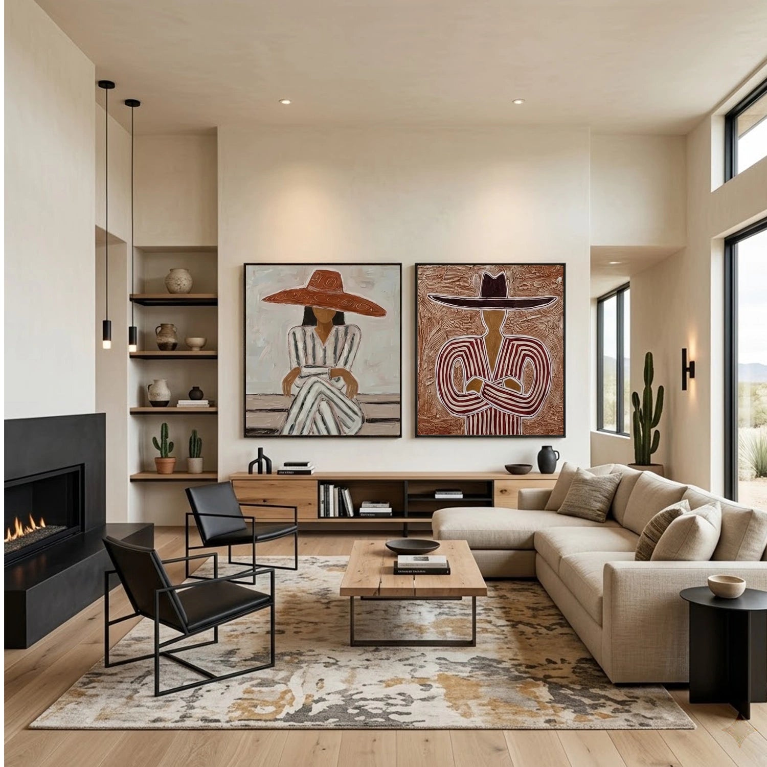 Vintage Americana Art | Duet in Ochre