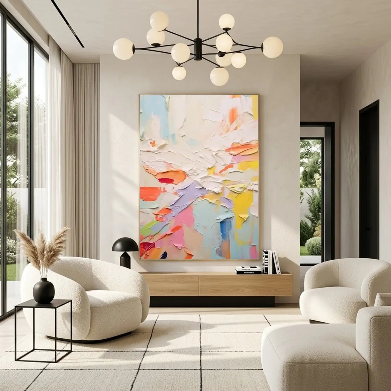 Colorful Abstract Textured Painting Canvas