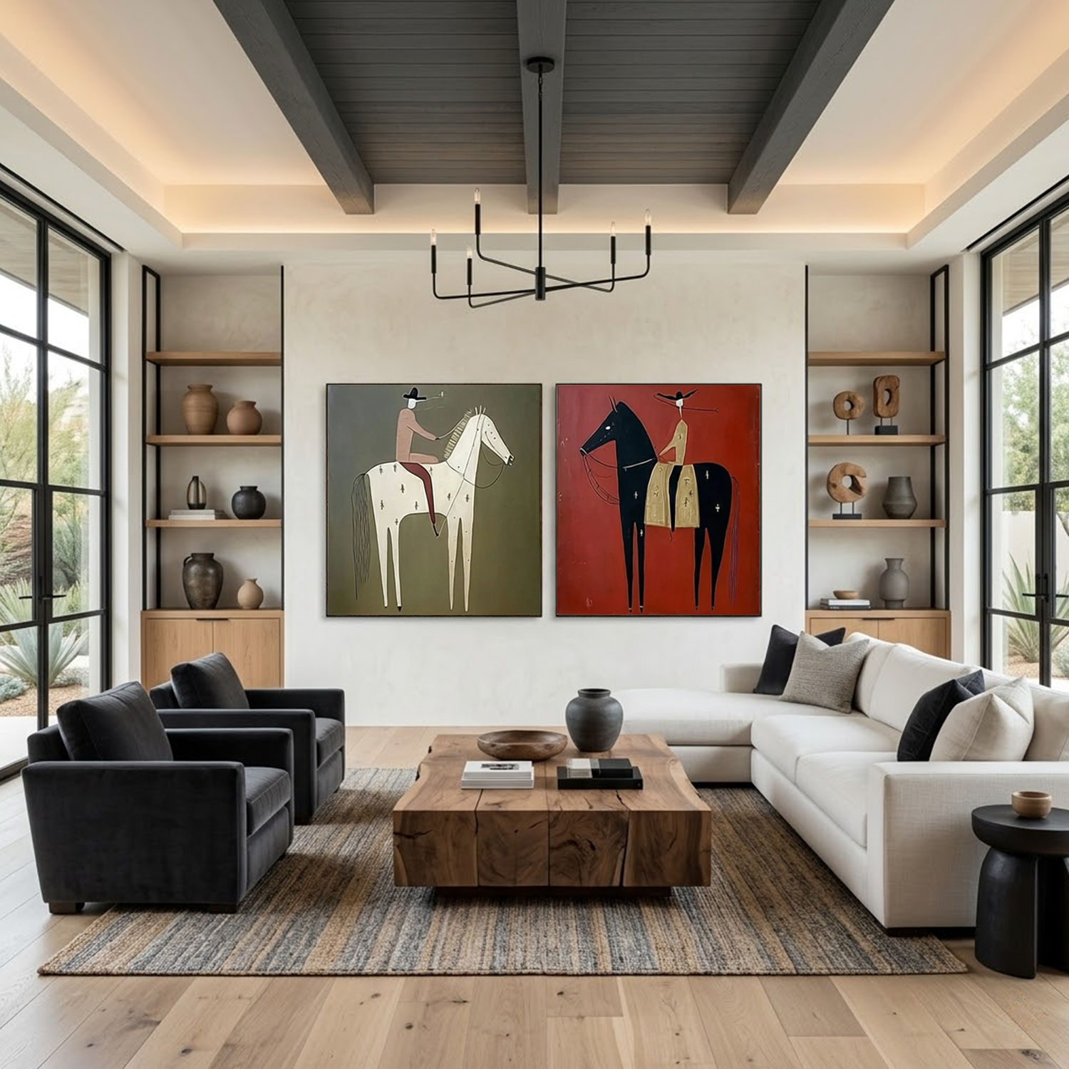 Vintage Americana Art | Twin Riders