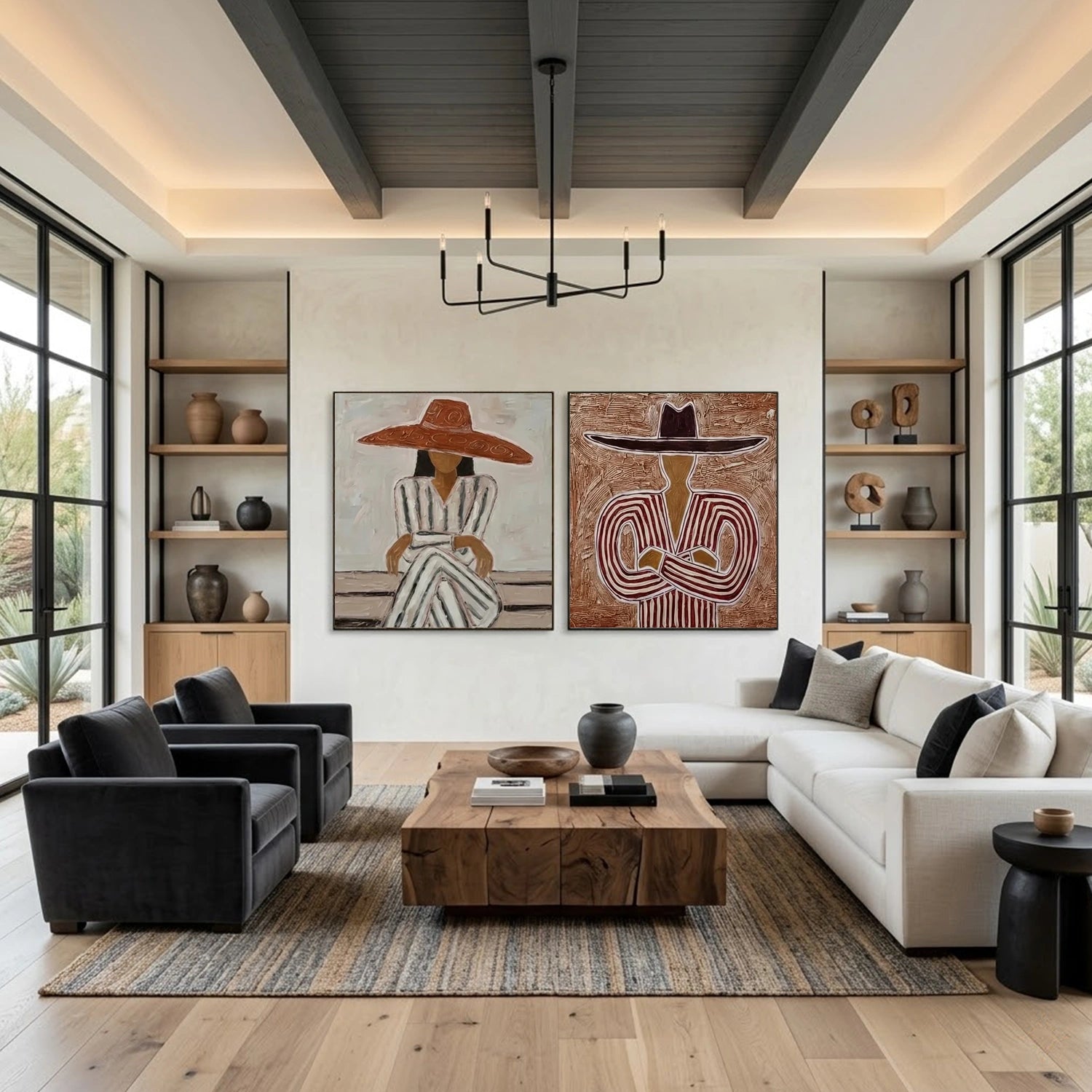 Vintage Americana Art | Duet in Ochre